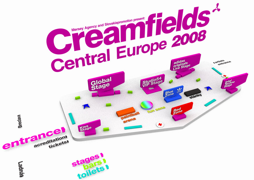 Plán areálu Creamfields Central Europe