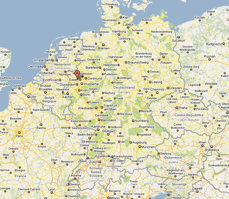Nemecko. Mapy Google.
