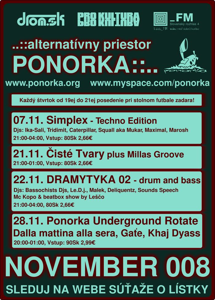 PONORKA @ Program na november 2008