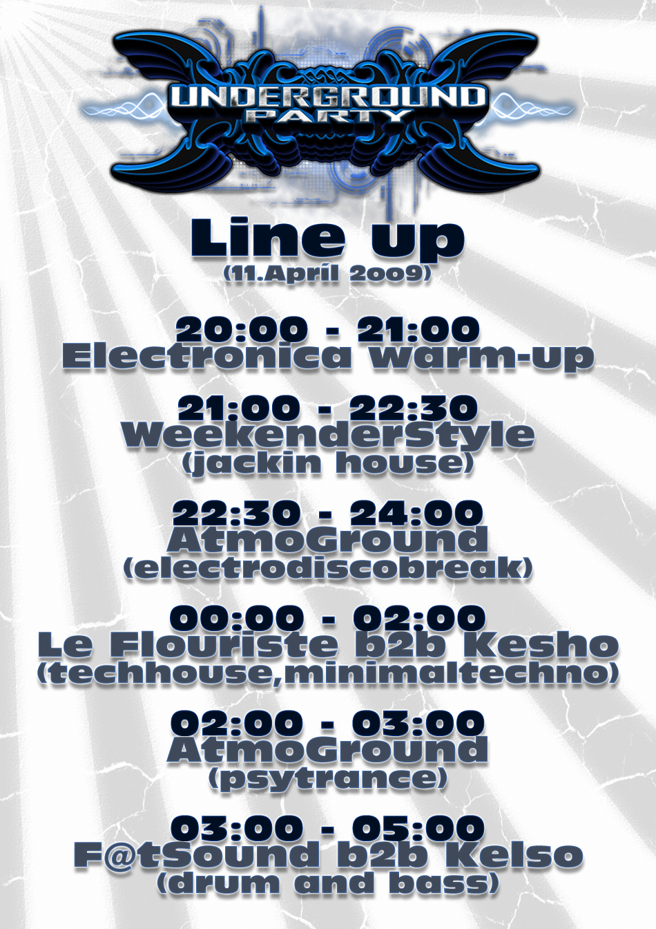 Line Up párty Underground-Rise&Shine